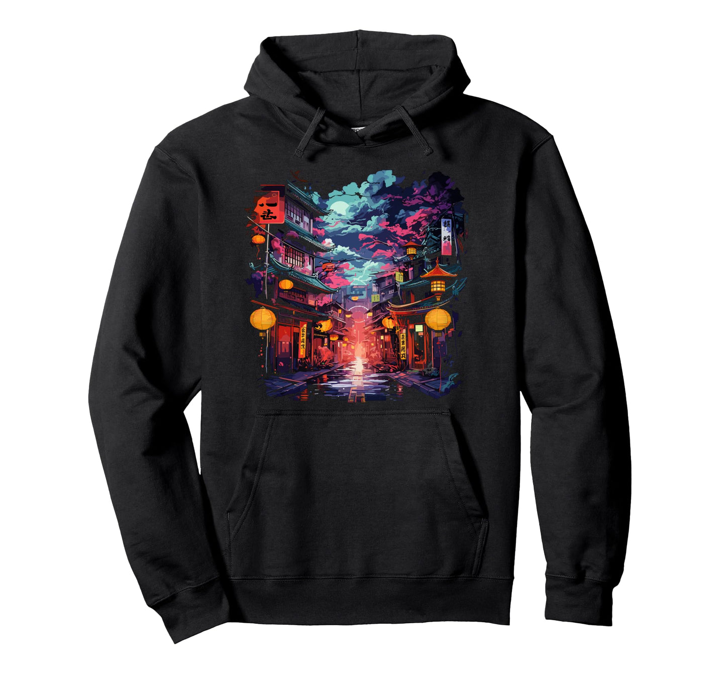 Japanese Aesthetic Vaporwave Anime Hoodie - Aesthetic Graphic for Adults