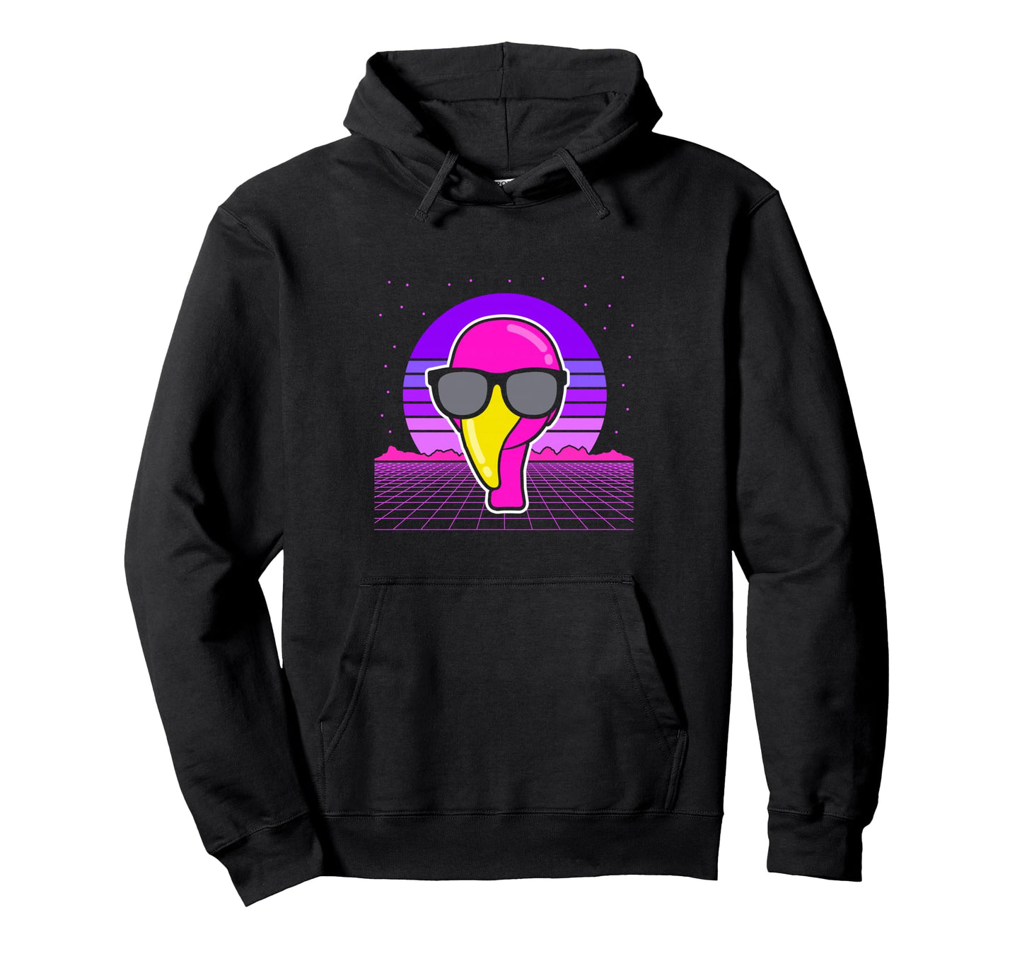 Aesthetic Vaporwave Outfits Flamingo Hoodie - Minimalist Print Unisex