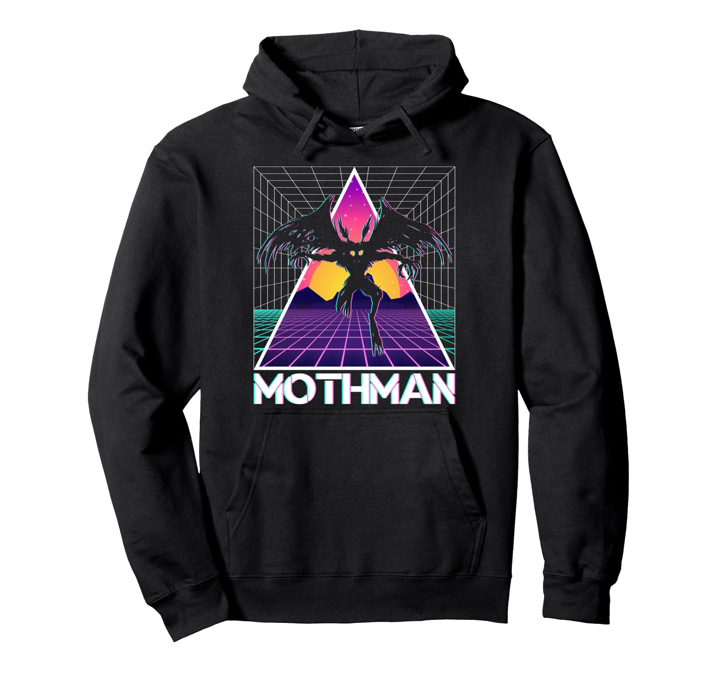 Vaporwave Aesthetic Mothman Hoodie - Fun Novelty Design for Adults