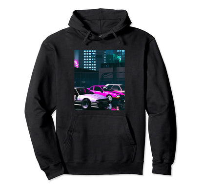 Vaporwave Car Synthwave City Vaporwave Hoodie - Minimalist Print Unisex