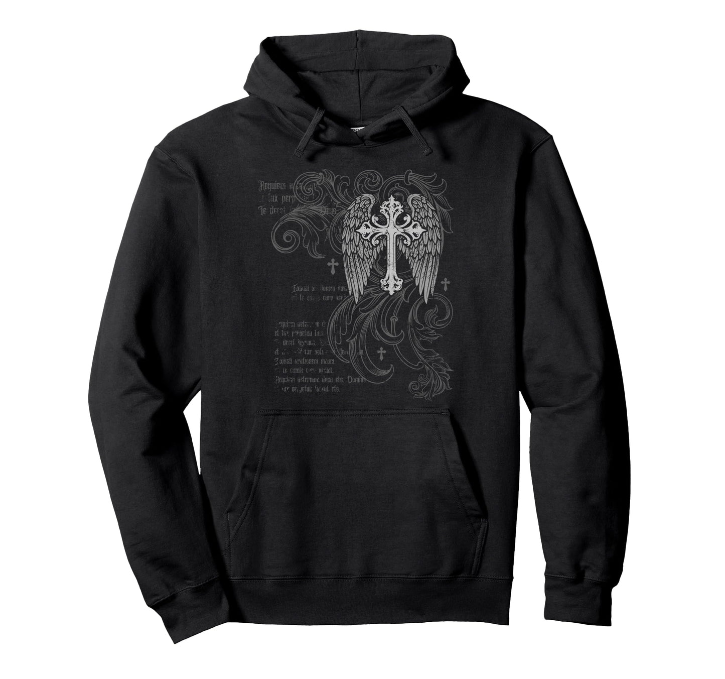 Y2K Grunge Cross Wings 2000S Goth Hoodie - Aesthetic Graphic for Adults