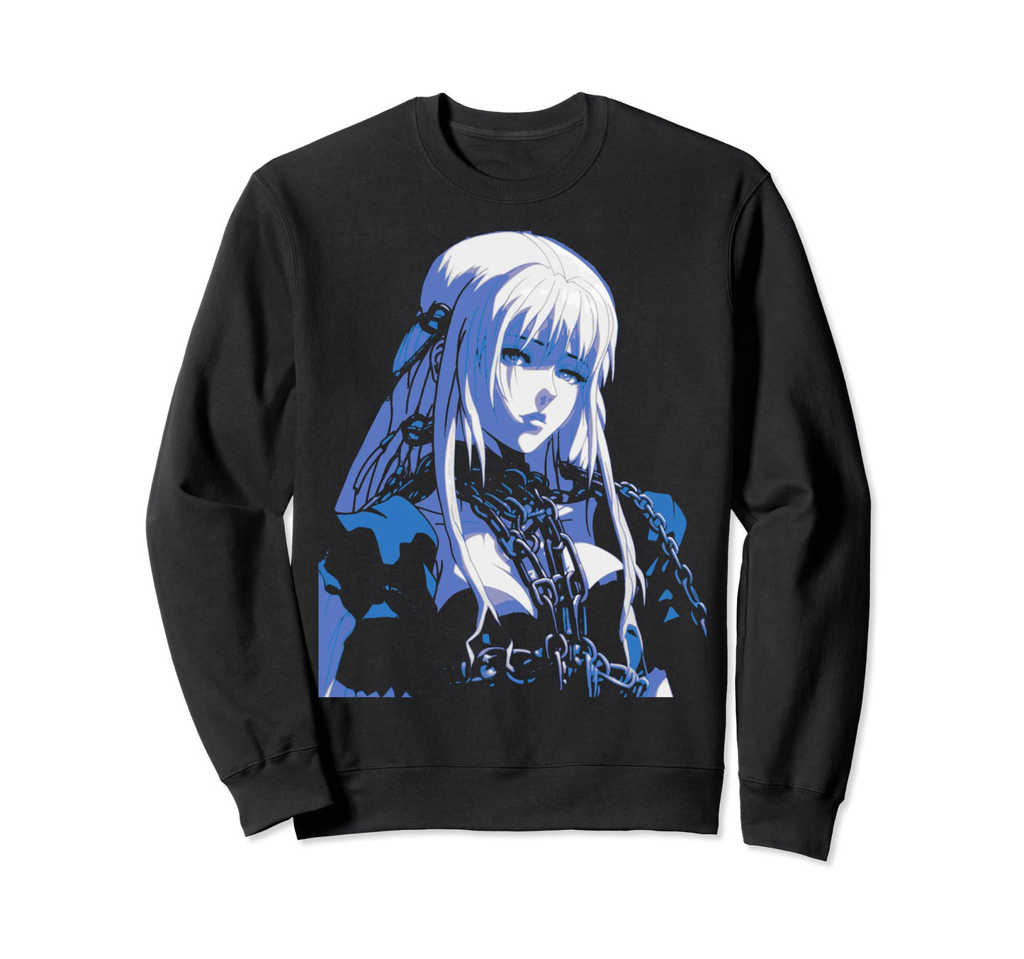 Aesthetic Sad Anime Goth Soft Grunge Sweatshirt - Unique Graphic Unisex