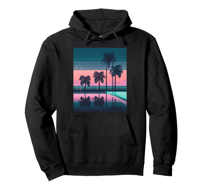 Vaporwave Aesthetic Trippy Tropical Hoodie - Unique Graphic for Adults