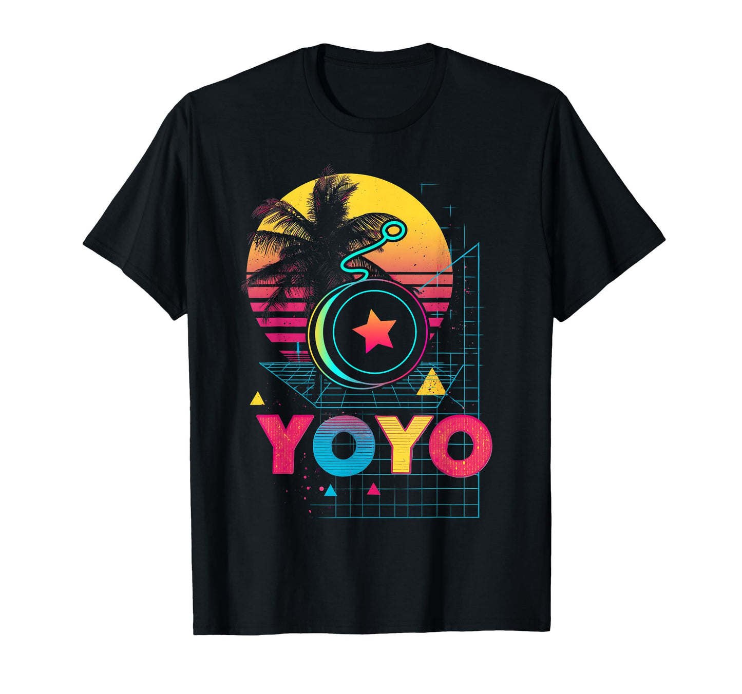 Yoyo Toy Vaporwave Aesthetic Sunset T-Shirt - Unique Graphic Unisex