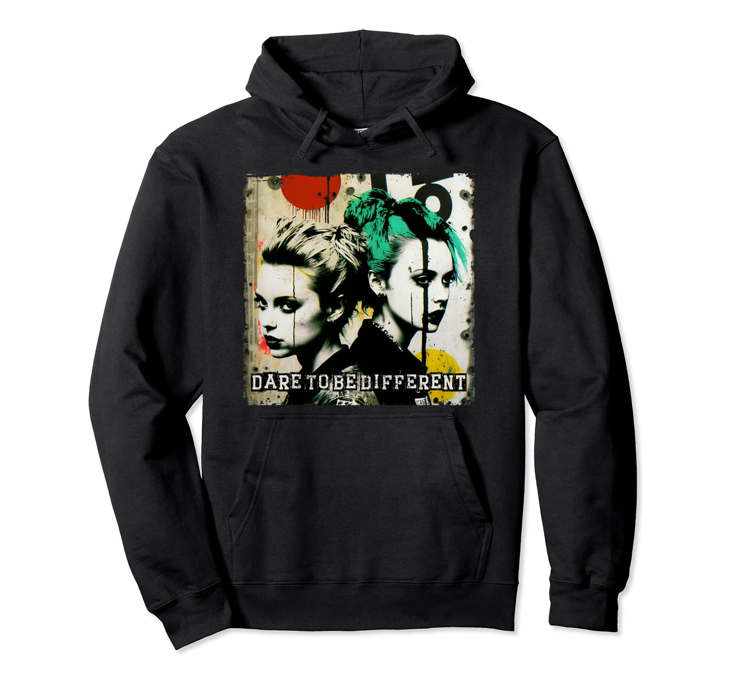 Gothic Punk Graffiti Grunge 90S Colorful Hoodie - Aesthetic Graphic Unisex
