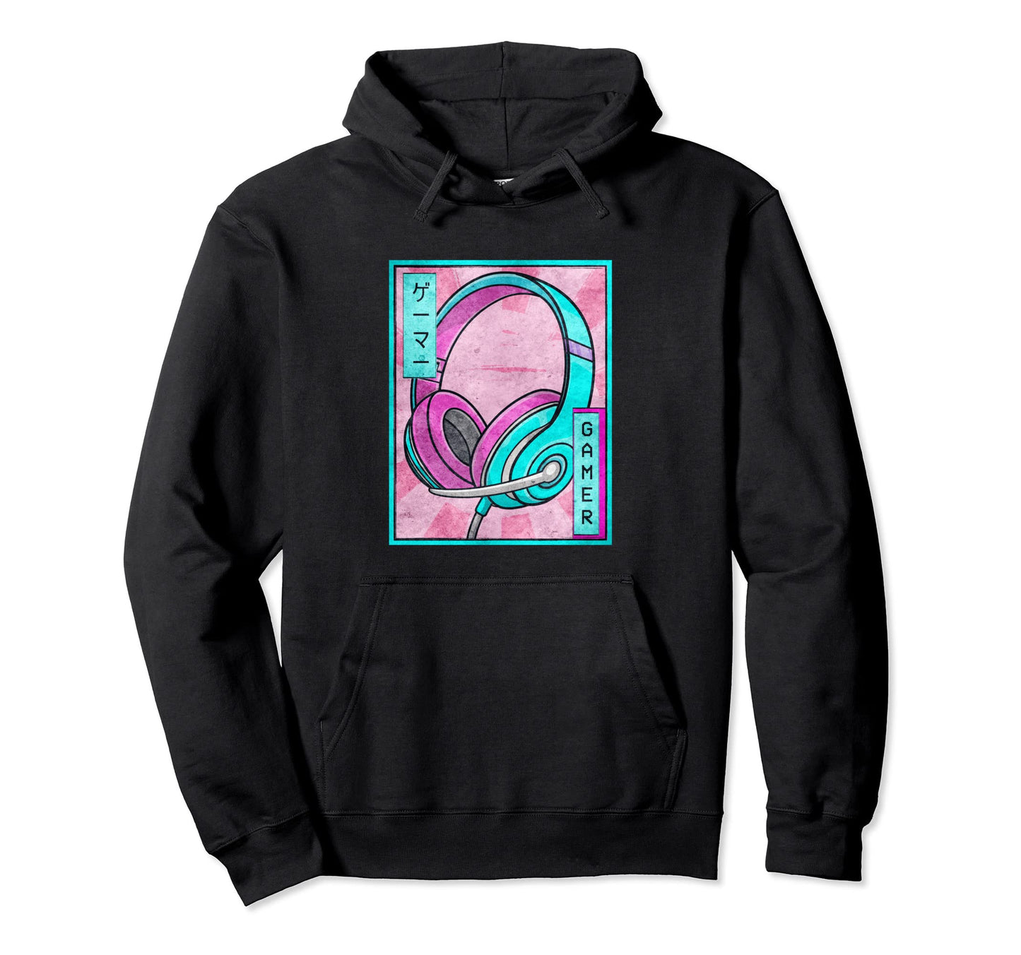 Gamer Gaming Headset Japanese Hoodie - Fun Novelty Design for Adults