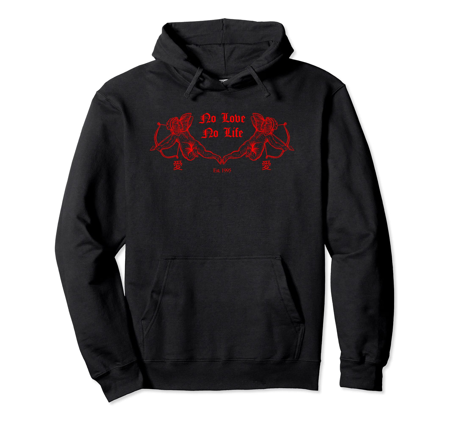 Amor Kanji Aesthetic E Sad Angel Grunge Hoodie - Novelty Apparel Men Women