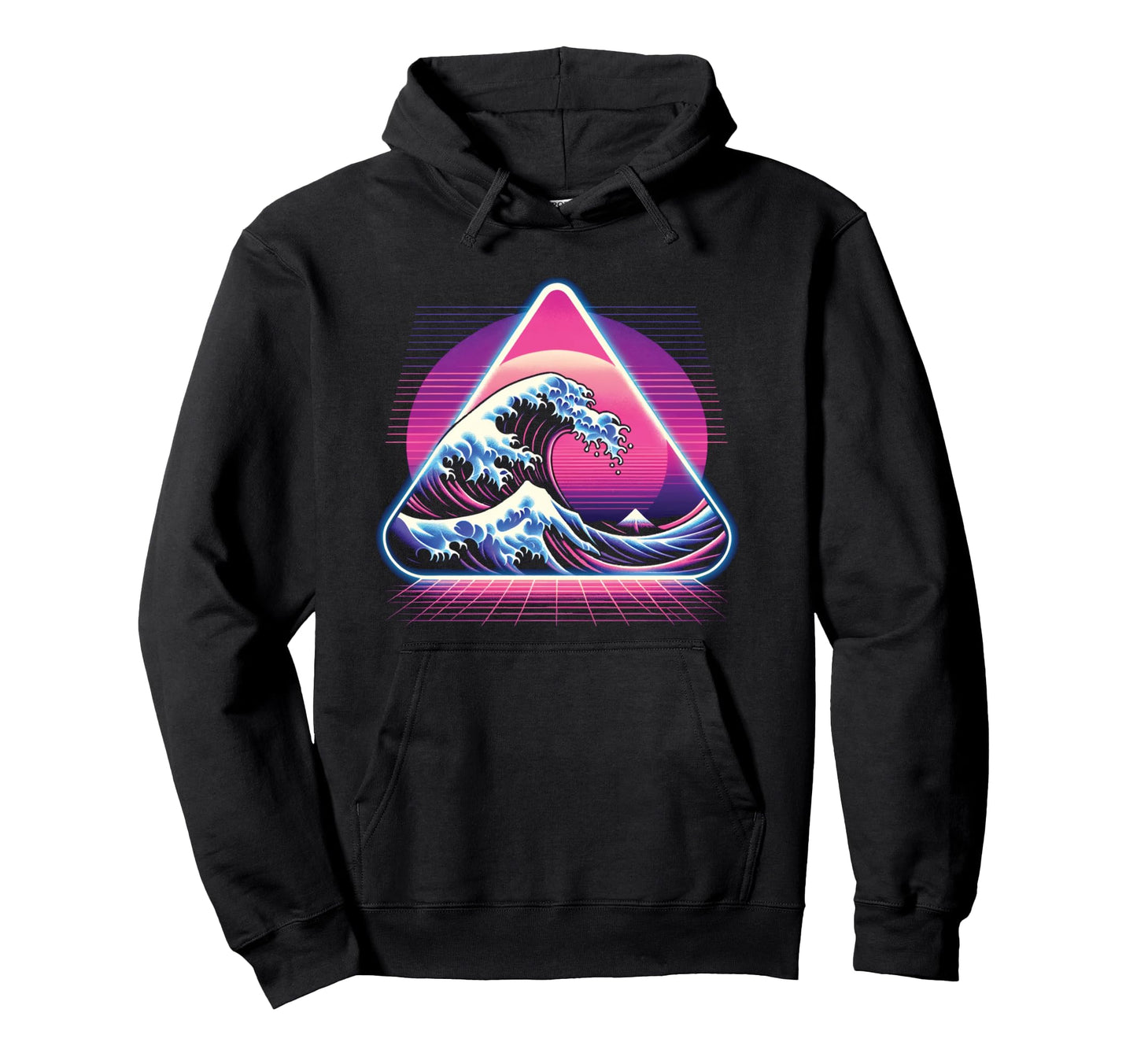 Great Wave Kanagawa Vaporwave Aesthetic Hoodie - Unique Graphic Men Women
