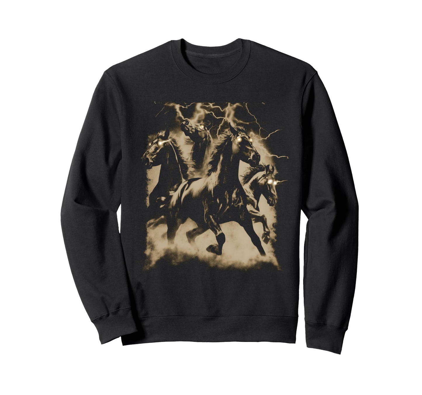 Horse Lightning 80S 90S Western Grunge Sweatshirt - Custom Art Print Unisex