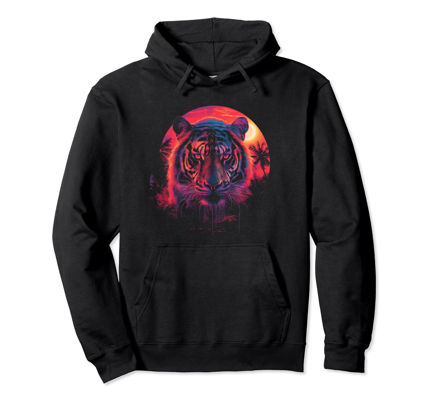Tiger Vaporwave Aesthetic Synthwave Hoodie - Casual Everyday Wear Unisex