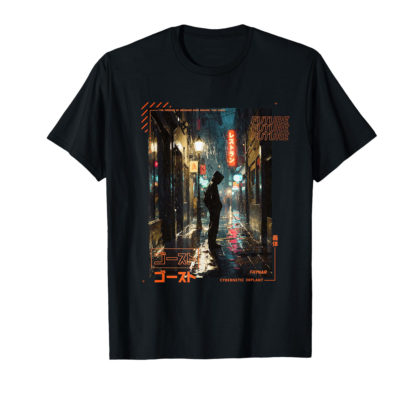 Standing Japanese Cyberpunk Vaporwave T-Shirt - Minimalist Print Men Women