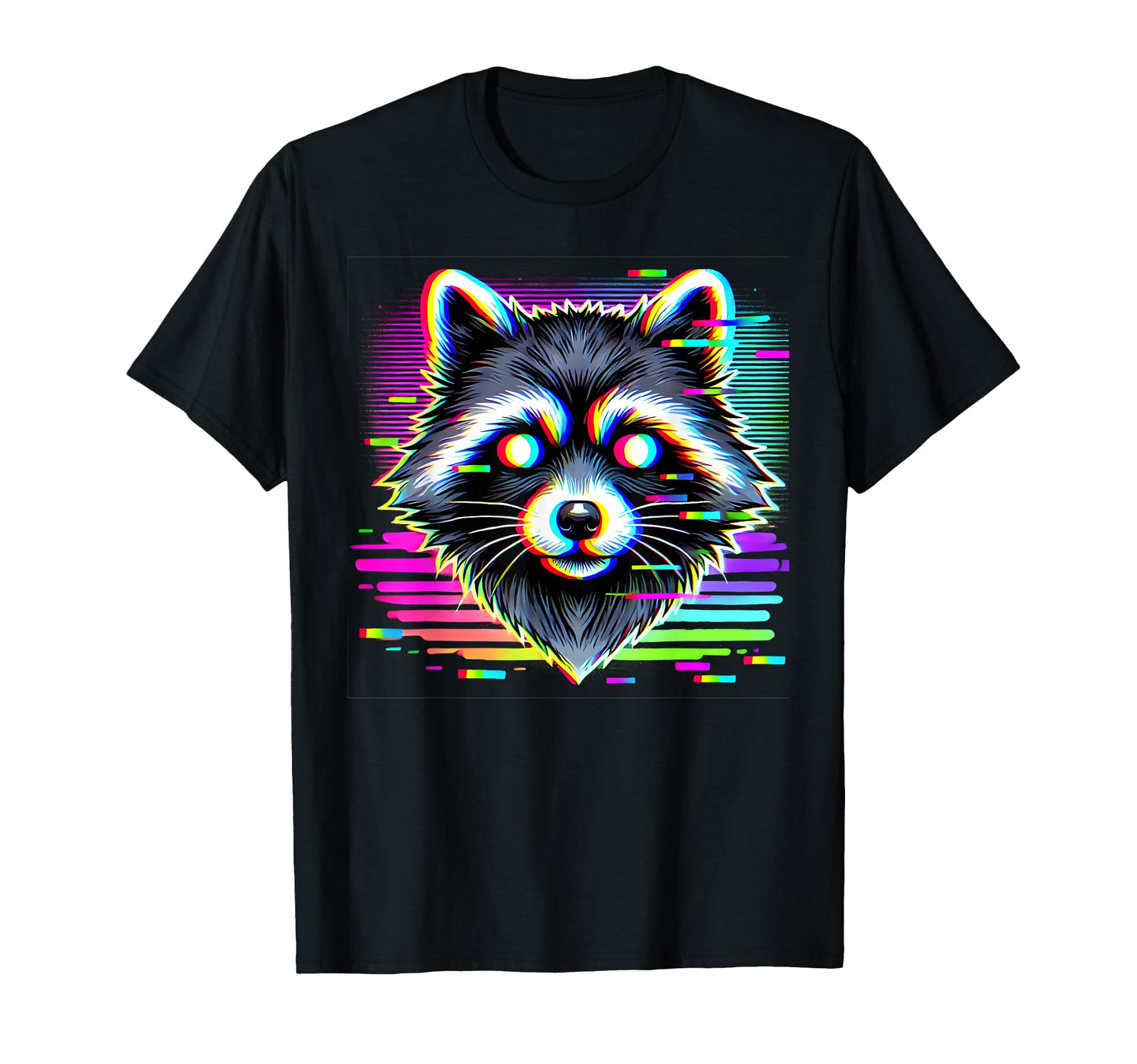 Raccoon Psychedelic Trippy Vaporwave T-Shirt - Custom Art Print Men Women