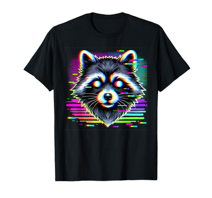 Raccoon Psychedelic Trippy Vaporwave T-Shirt - Custom Art Print Men Women