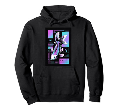Cyberpunk Aquarium Koi Fish Vaporwave Hoodie - Aesthetic Graphic Unisex