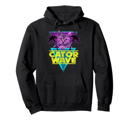 Catorwave 80S Retrowave Cat 90S Vaporwave Hoodie - Custom Art Print Unisex
