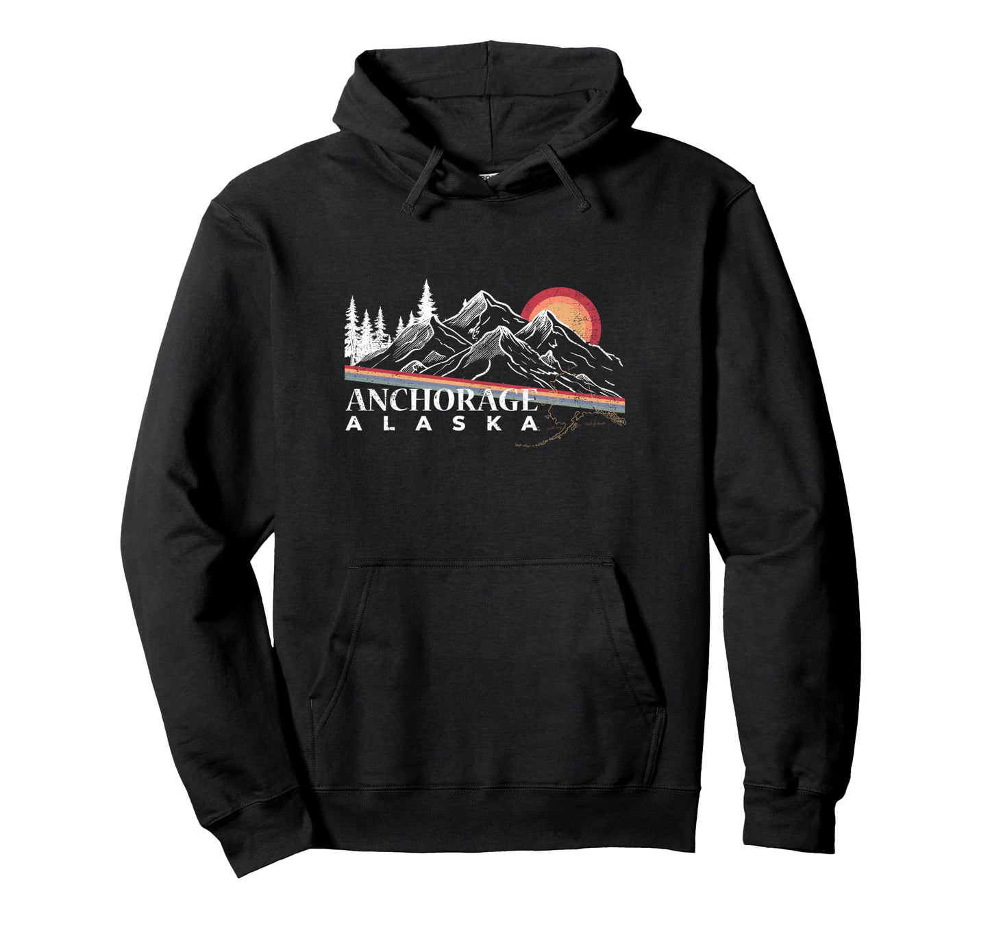 Alaska Mountains National Park Sunset Hoodie - Novelty Apparel Unisex
