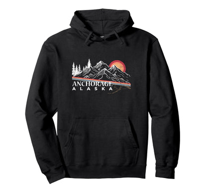 Alaska Mountains National Park Sunset Hoodie - Novelty Apparel Unisex