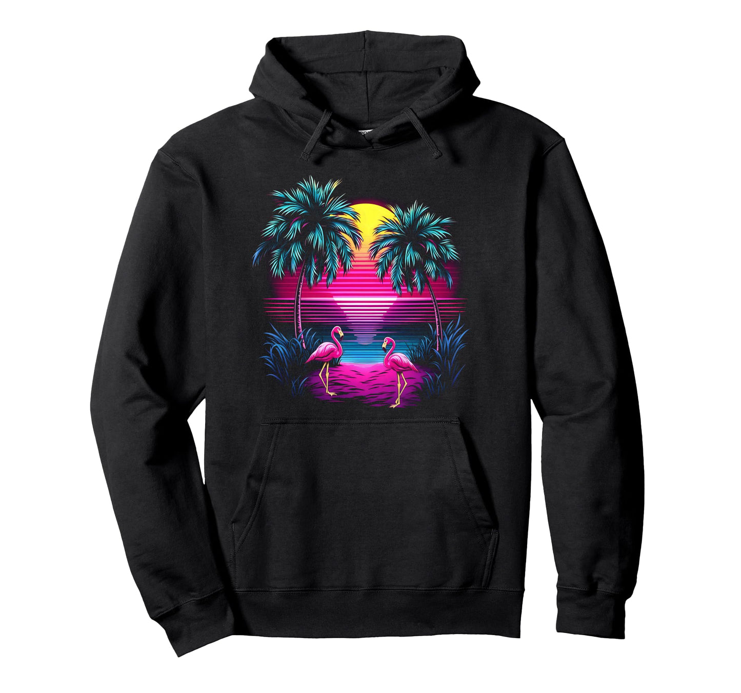 90S Vaporwave Aesthetic Palm Trees 80S Hoodie - Graphic Print Men Women