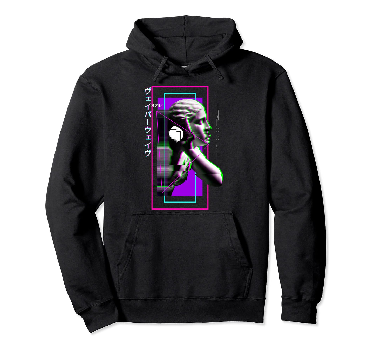 Vaporwave Statue Aesthetic Art Glitch Hoodie - Trendy Graphic Men Women