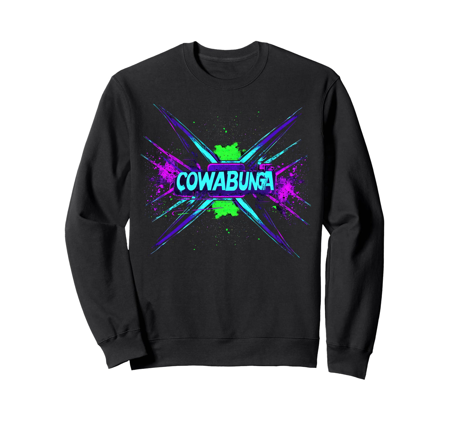 Cowabunga 80S 90S Nostalgia Slang Sweatshirt - Streetwear Style Men Women