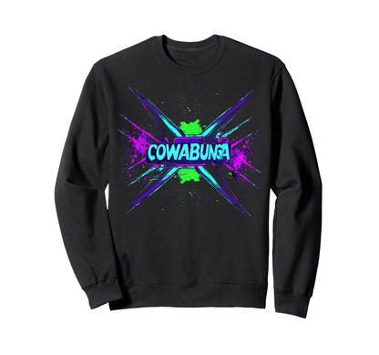 Cowabunga 80S 90S Nostalgia Slang Sweatshirt - Streetwear Style Men Women