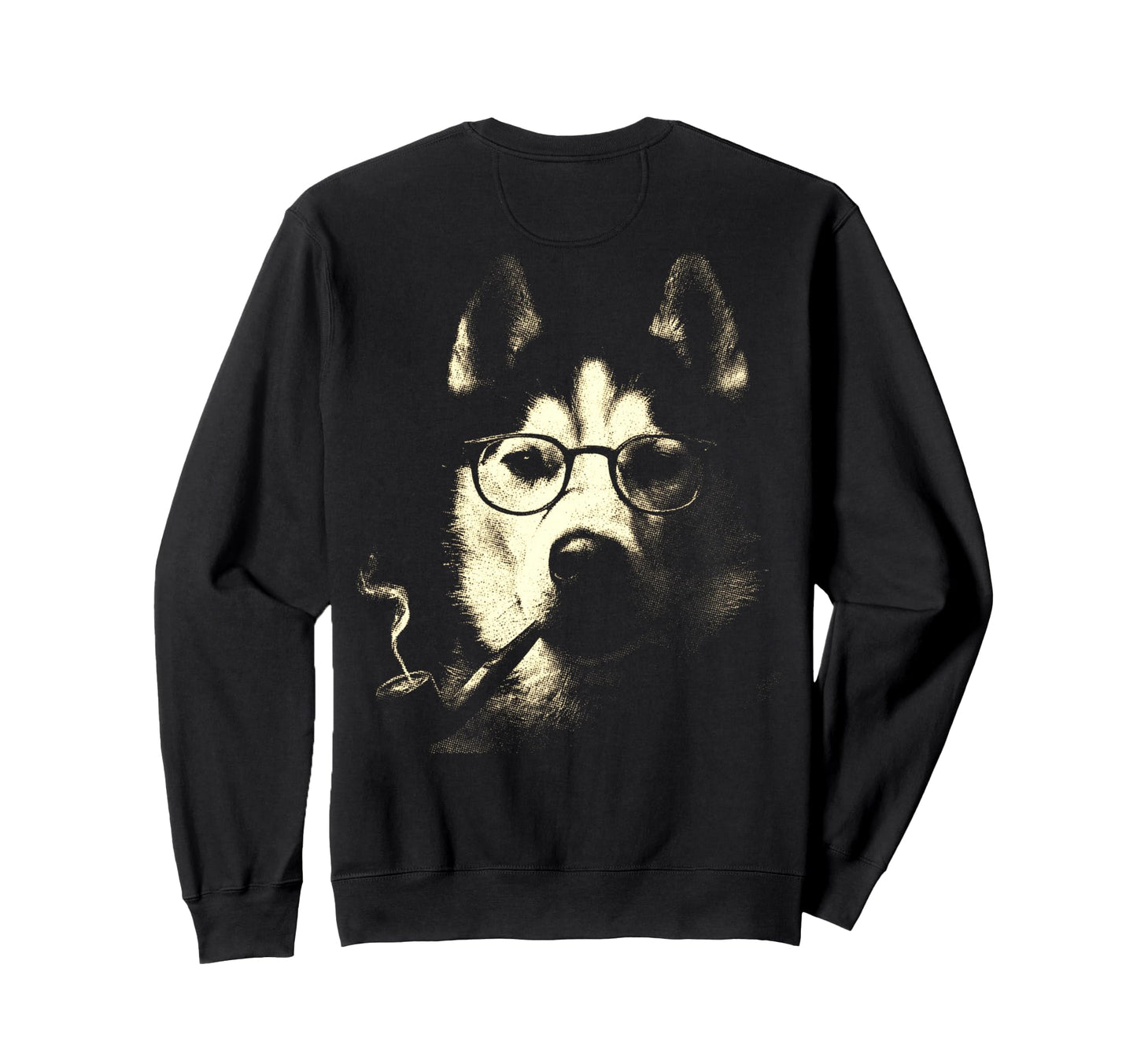Siberian Husky Glasses Smoking Sweatshirt - Fun Novelty Design Men Women