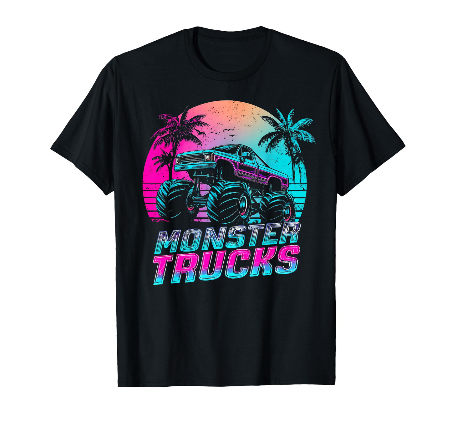 Monster Truck 4 Wheeler Vaporwave T-Shirt - Streetwear Style Unisex
