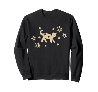 90S Y2K Scary Kitten Cat Grunge Stars Sweatshirt - Graphic Print Unisex