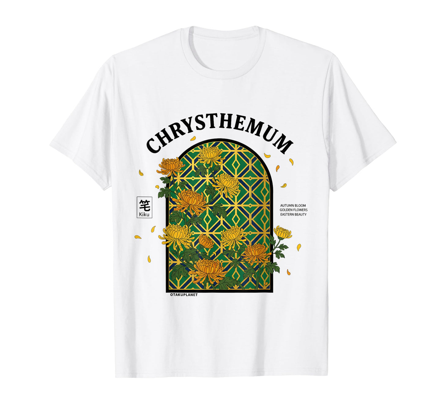 Chrysanthemum Art Japan 80S 90S T-Shirt - Casual Everyday Wear Men Women