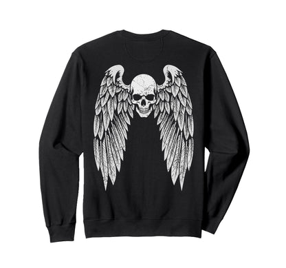 Grunge Wings Angel Back Skull Y2K Sweatshirt - Custom Art Print Men Women