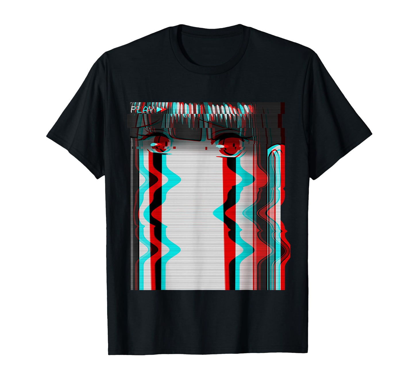 Sad Anime Eboy Egirl Otaku Harajuku T-Shirt - Graphic Print for Adults