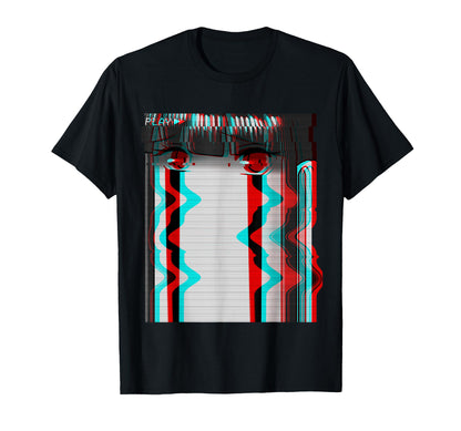 Sad Anime Eboy Egirl Otaku Harajuku T-Shirt - Graphic Print for Adults