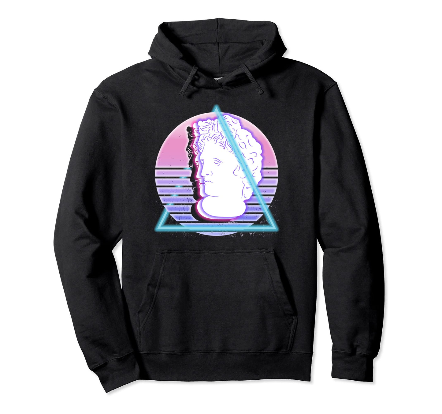Vaporwave Aesthetic Glitch Greek Statue Hoodie - Novelty Apparel Men Women