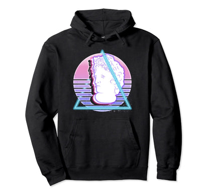 Vaporwave Aesthetic Glitch Greek Statue Hoodie - Novelty Apparel Men Women