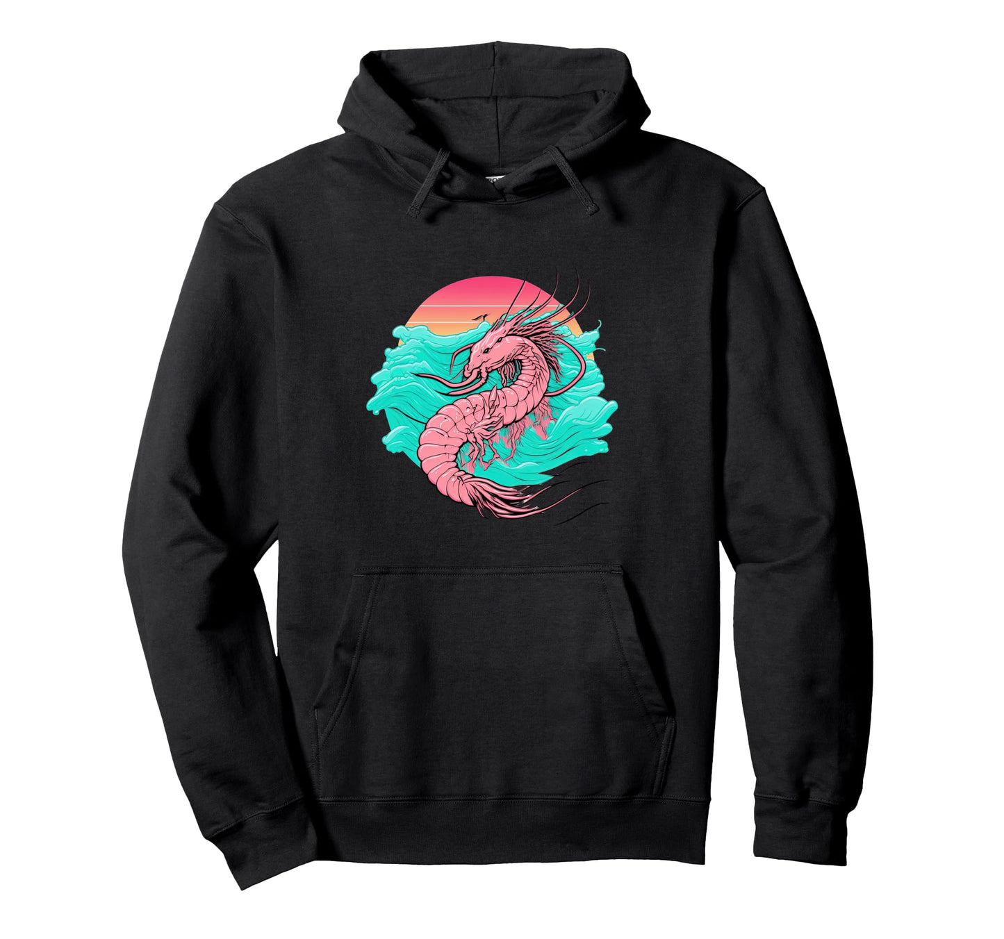 Shrimp Vaporwave Retrowave Aesthetic Hoodie - Fun Novelty Design Men Women