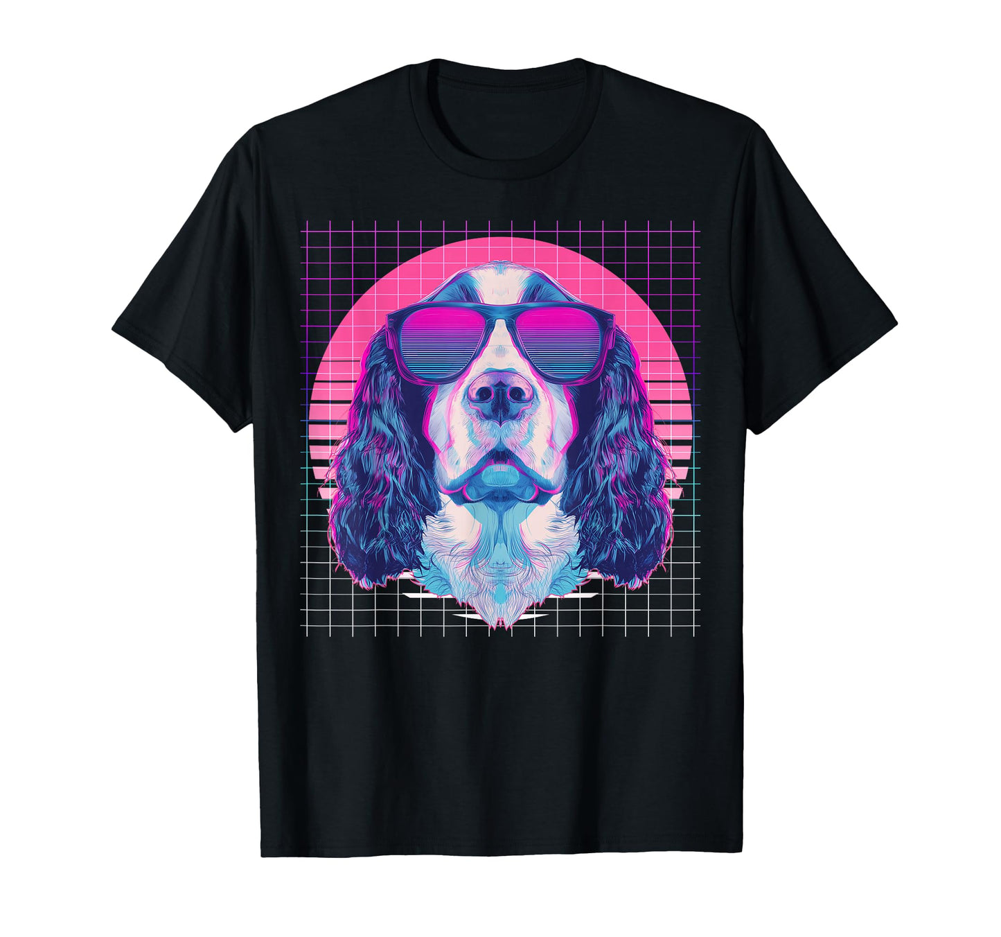 English Springer Spaniel Sunglasses Dog T-Shirt - Unique Graphic Men Women