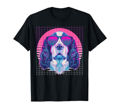 English Springer Spaniel Sunglasses Dog T-Shirt - Unique Graphic Men Women
