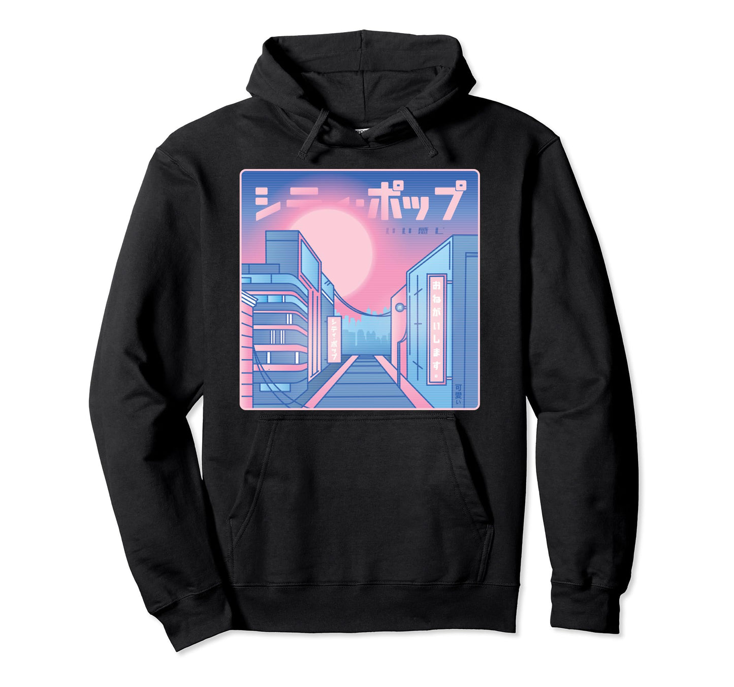 Aesthetic Vaporwave Synthwave Japanese Hoodie - Graphic Print Men Women