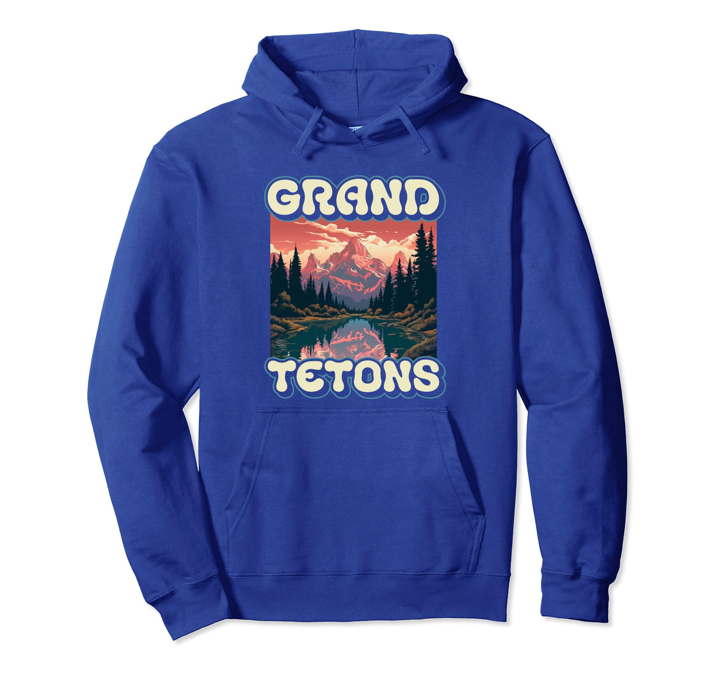 Grand Teton National Park Eighties Hoodie - Fun Novelty Design for Adults