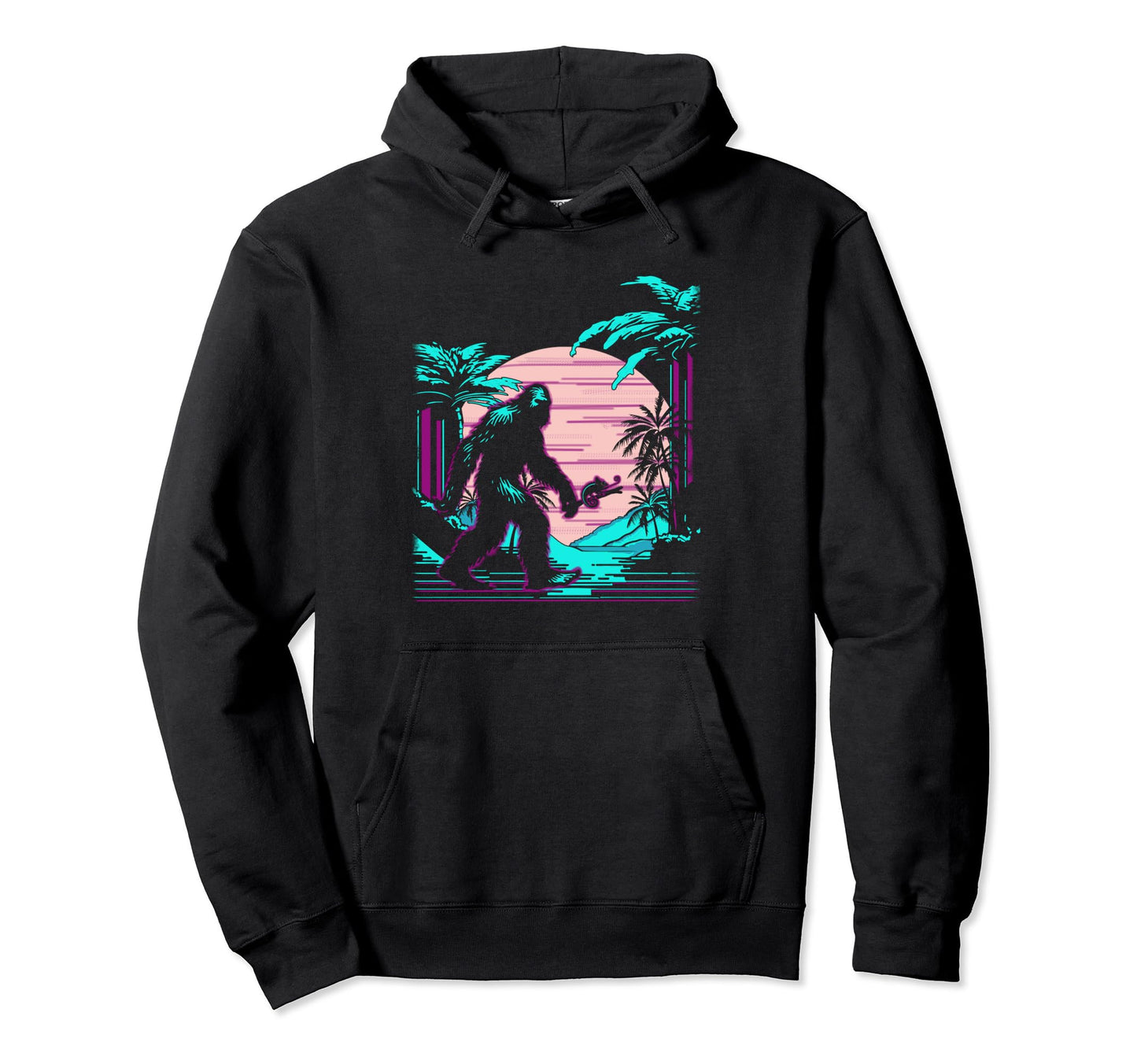 Bigfoot Vaporwave Aesthetic 90S Sasquatch Hoodie - Graphic Print Men Women