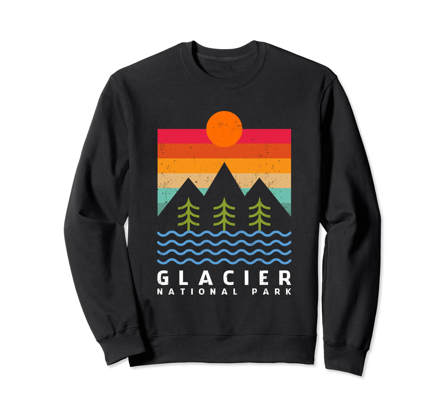 Montana Glacier National Park Sweatshirt - Custom Art Print Men Women