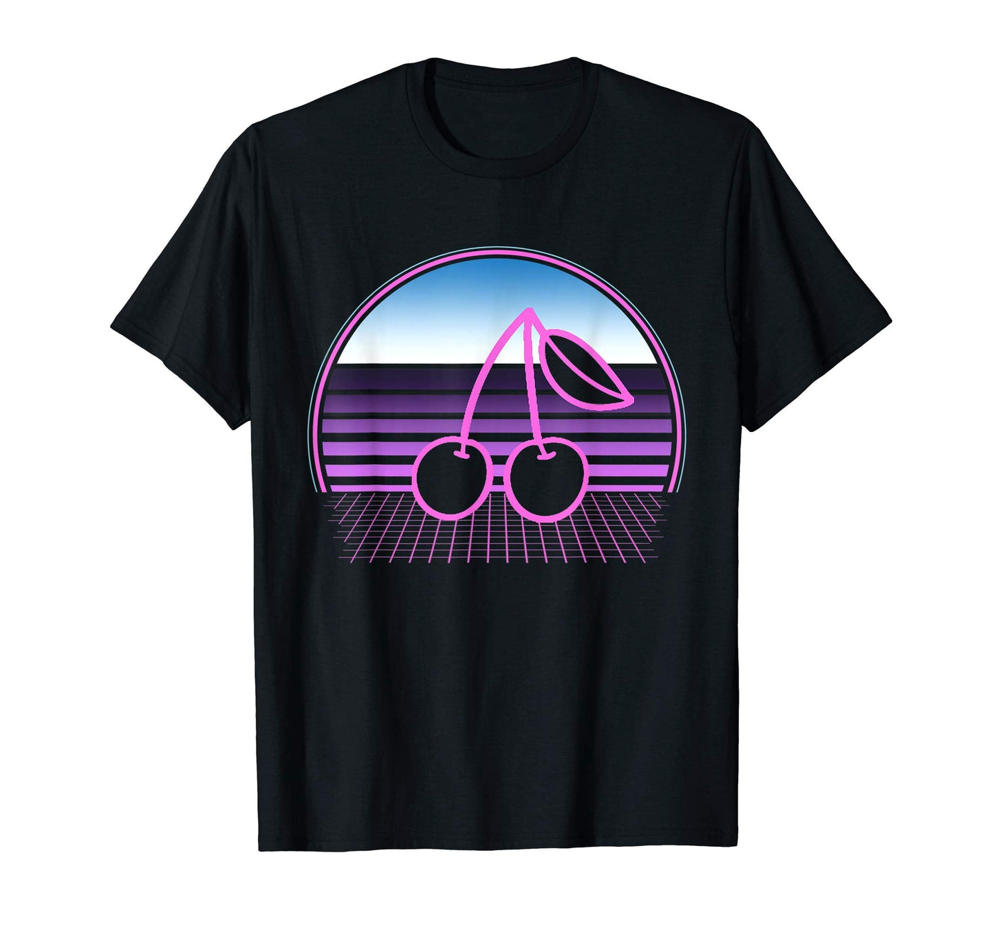 Cherry 80S Vaporwave Aesthetic T-Shirt - Minimalist Print for Adults