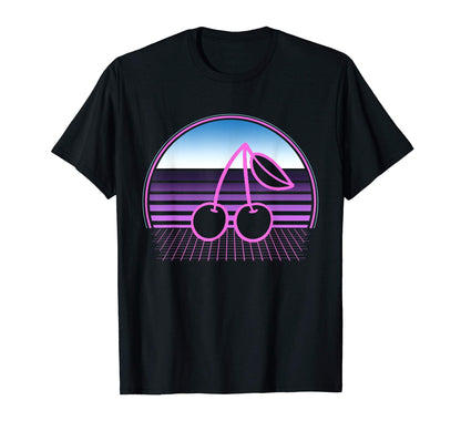 Cherry 80S Vaporwave Aesthetic T-Shirt - Minimalist Print for Adults