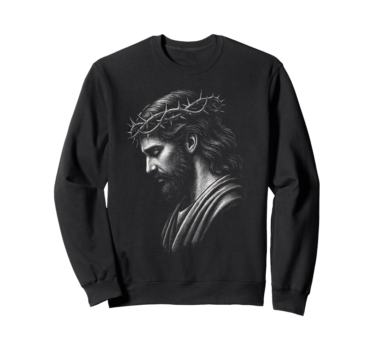 Jesus Face 90S Grunge Jesus Christ Sweatshirt - Custom Art Print for Adults