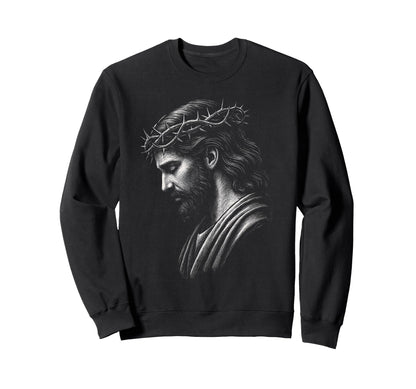 Jesus Face 90S Grunge Jesus Christ Sweatshirt - Custom Art Print for Adults