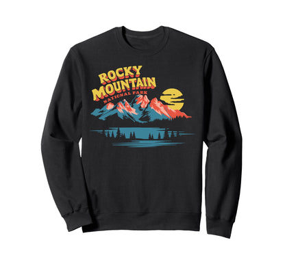 Rocky Mountain National Park 90S Sweatshirt - Unique Graphic Men Women