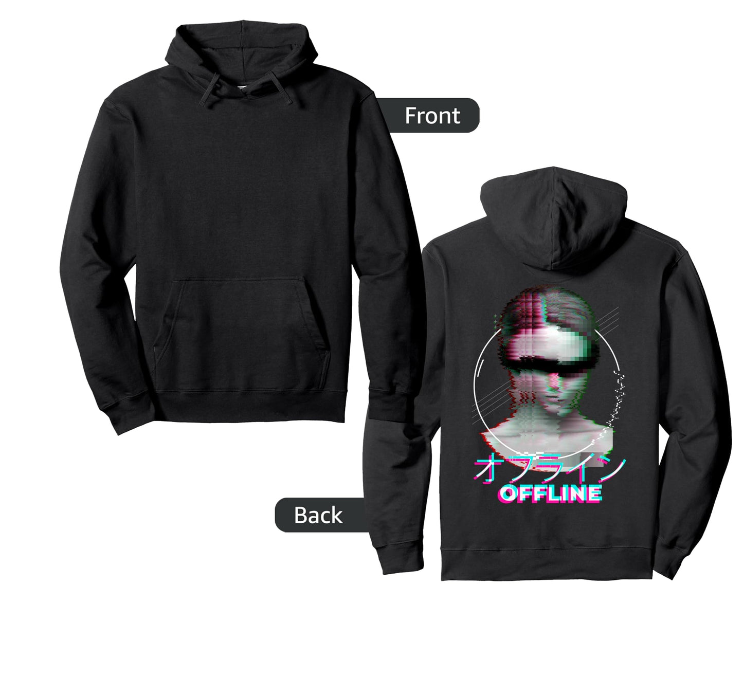 Japanese 90S Minimal Aesthetic Hoodie - Fun Novelty Design Men Women