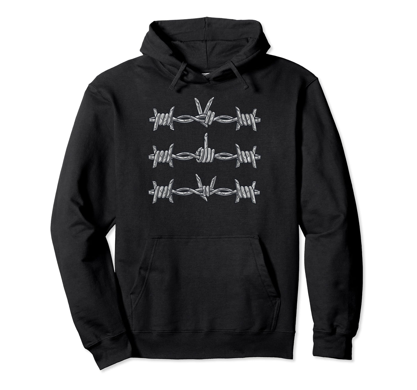 Minimalist Grunge Barbed Wire Peace Hoodie - Custom Art Print Men Women