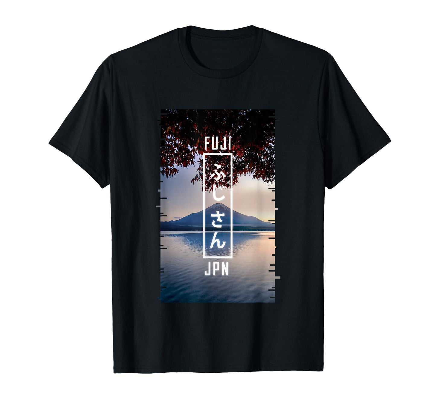 Japan Mount Fuji Glitch Art Japanese T-Shirt - Fun Novelty Design Unisex