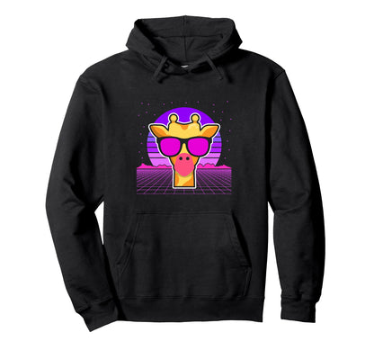 Aesthetic Vaporwave Outfits Giraffe Hoodie - Unique Graphic Men Women
